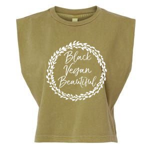 Cute Vegan Gift For Black Floral Black Vegan Beautiful Gift Garment-Dyed Women's Muscle Tee