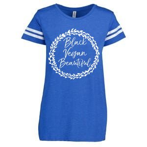 Cute Vegan Gift For Black Floral Black Vegan Beautiful Gift Enza Ladies Jersey Football T-Shirt