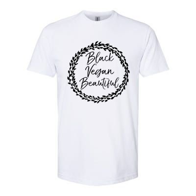 Cute Vegan Gift For Black Floral Black Vegan Beautiful Gift Softstyle CVC T-Shirt