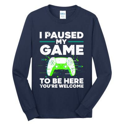 Cool Video Game Paused Gaming Gamers Tall Long Sleeve T-Shirt