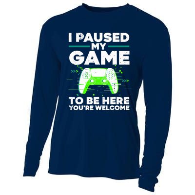 Cool Video Game Paused Gaming Gamers Cooling Performance Long Sleeve Crew