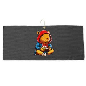 Capybara Video Games Gaming Capy Large Microfiber Waffle Golf Towel