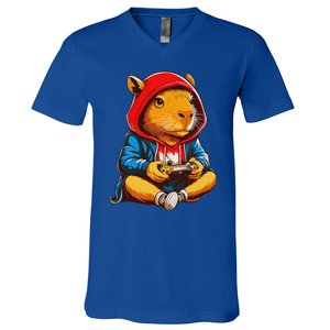 Capybara Video Games Gaming Capy V-Neck T-Shirt