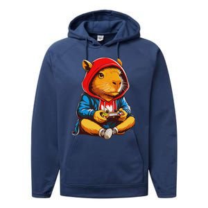 Capybara Video Games Gaming Capy Performance Fleece Hoodie