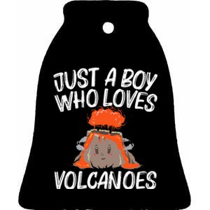 Cool Volcano Gift Lava Magma Eruption Geology Ceramic Bell Ornament