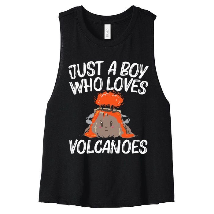 Cool Volcano Gift Lava Magma Eruption Geology Women's Racerback Cropped Tank