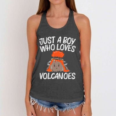 Cool Volcano Gift Lava Magma Eruption Geology Women's Knotted Racerback Tank