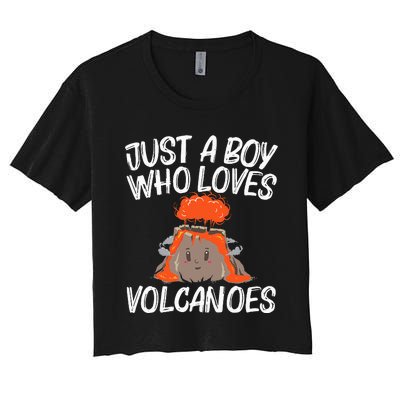 Cool Volcano Gift Lava Magma Eruption Geology Women's Crop Top Tee