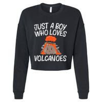 Cool Volcano Gift Lava Magma Eruption Geology Cropped Pullover Crew