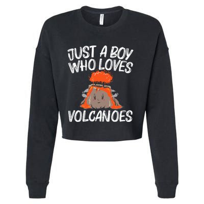 Cool Volcano Gift Lava Magma Eruption Geology Cropped Pullover Crew