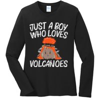 Cool Volcano Gift Lava Magma Eruption Geology Ladies Long Sleeve Shirt