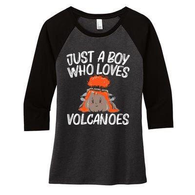 Cool Volcano Gift Lava Magma Eruption Geology Women's Tri-Blend 3/4-Sleeve Raglan Shirt