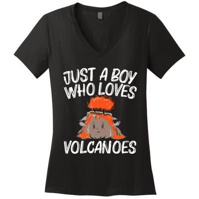 Cool Volcano Gift Lava Magma Eruption Geology Women's V-Neck T-Shirt