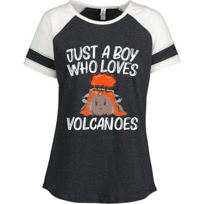 Cool Volcano Gift Lava Magma Eruption Geology Enza Ladies Jersey Colorblock Tee