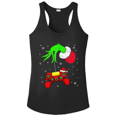 Christmas Video Game Controller Santa Hat Gamer Ladies PosiCharge Competitor Racerback Tank