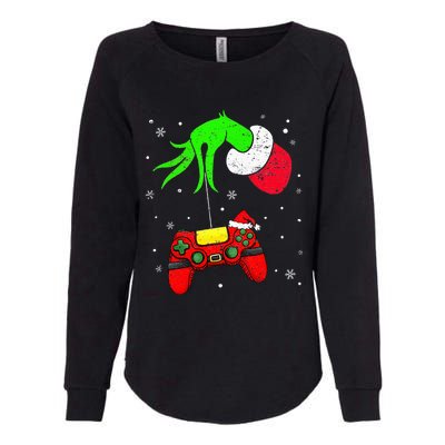 Christmas Video Game Controller Santa Hat Gamer Womens California Wash Sweatshirt