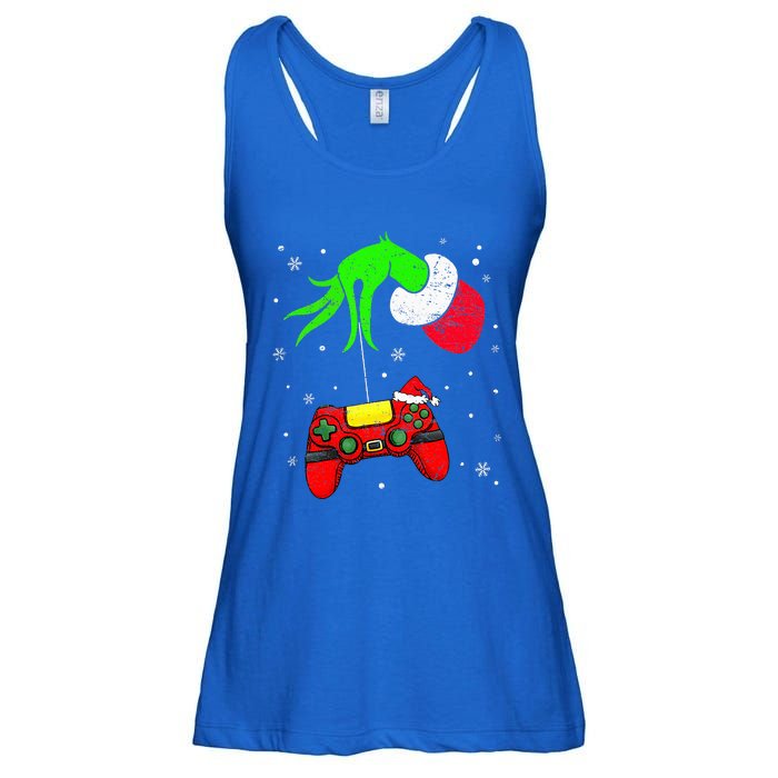 Christmas Video Game Controller Santa Hat Gamer Ladies Essential Flowy Tank