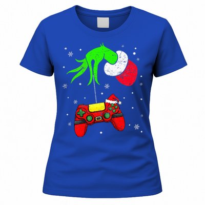 Christmas Video Game Controller Santa Hat Gamer Women's T-Shirt