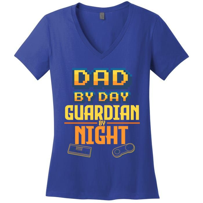 Computer Video Gamer Dad Husband FatherS Day Game Lover Gift Women's V-Neck T-Shirt