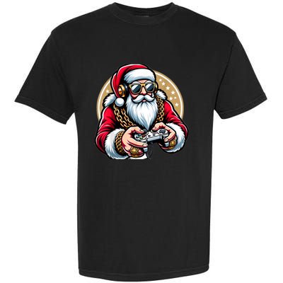 Christmas Video Game Santa Gamer Xmas Garment-Dyed Heavyweight T-Shirt