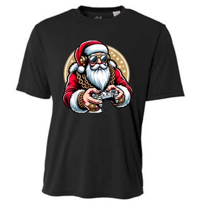 Christmas Video Game Santa Gamer Xmas Cooling Performance Crew T-Shirt