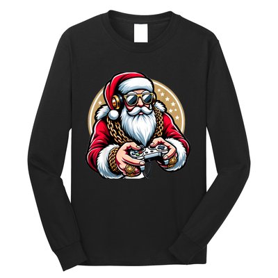 Christmas Video Game Santa Gamer Xmas Long Sleeve Shirt