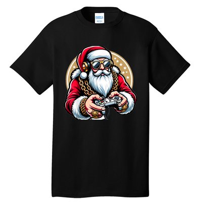 Christmas Video Game Santa Gamer Xmas Tall T-Shirt