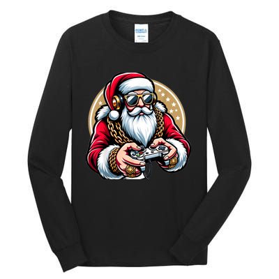 Christmas Video Game Santa Gamer Xmas Tall Long Sleeve T-Shirt