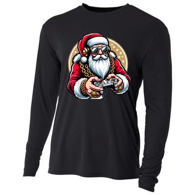 Christmas Video Game Santa Gamer Xmas Cooling Performance Long Sleeve Crew