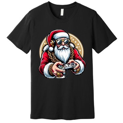 Christmas Video Game Santa Gamer Xmas Premium T-Shirt