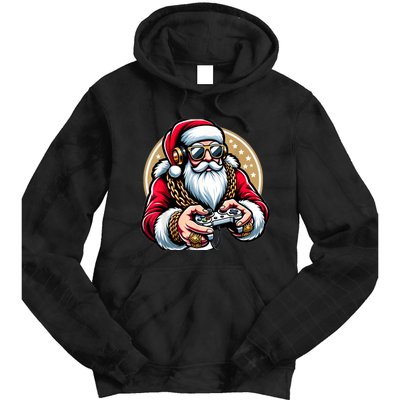 Christmas Video Game Santa Gamer Xmas Tie Dye Hoodie