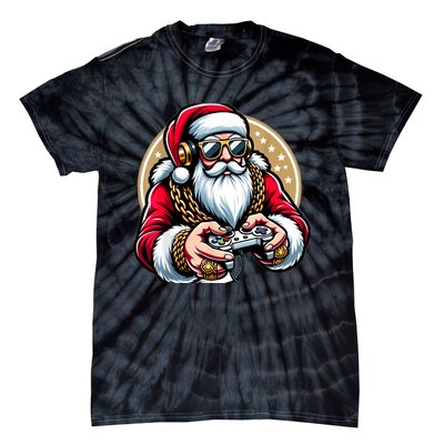 Christmas Video Game Santa Gamer Xmas Tie-Dye T-Shirt