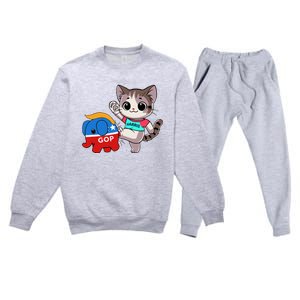 Cat Vs. Gop Elephant Kamala Harris Anti Trump Anti Maga Premium Crewneck Sweatsuit Set