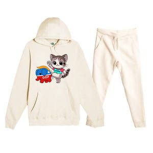 Cat Vs. Gop Elephant Kamala Harris Anti Trump Anti Maga Premium Hooded Sweatsuit Set