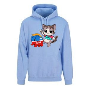 Cat Vs. Gop Elephant Kamala Harris Anti Trump Anti Maga Unisex Surf Hoodie