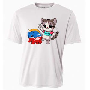 Cat Vs. Gop Elephant Kamala Harris Anti Trump Anti Maga Cooling Performance Crew T-Shirt