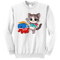 Cat Vs. Gop Elephant Kamala Harris Anti Trump Anti Maga Sweatshirt