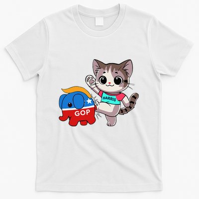 Cat Vs. Gop Elephant Kamala Harris Anti Trump Anti Maga T-Shirt