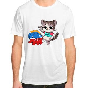 Cat Vs. Gop Elephant Kamala Harris Anti Trump Anti Maga Adult ChromaSoft Performance T-Shirt