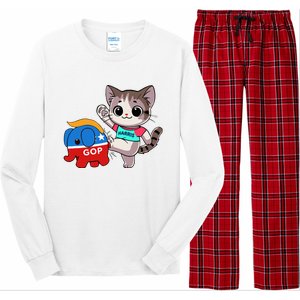 Cat Vs. Gop Elephant Kamala Harris Anti Trump Anti Maga Long Sleeve Pajama Set