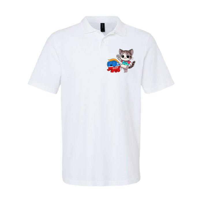 Cat Vs. Gop Elephant Kamala Harris Anti Trump Anti Maga Softstyle Adult Sport Polo