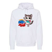 Cat Vs. Gop Elephant Kamala Harris Anti Trump Anti Maga Premium Hoodie