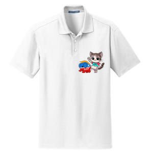 Cat Vs. Gop Elephant Kamala Harris Anti Trump Anti Maga Dry Zone Grid Polo