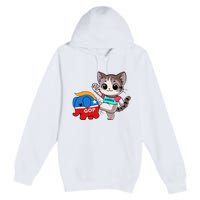 Cat Vs. Gop Elephant Kamala Harris Anti Trump Anti Maga Premium Pullover Hoodie