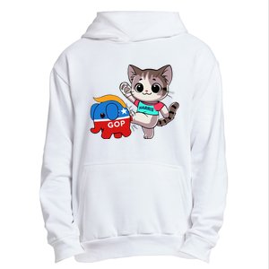 Cat Vs. Gop Elephant Kamala Harris Anti Trump Anti Maga Urban Pullover Hoodie