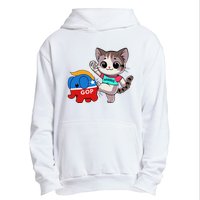 Cat Vs. Gop Elephant Kamala Harris Anti Trump Anti Maga Urban Pullover Hoodie