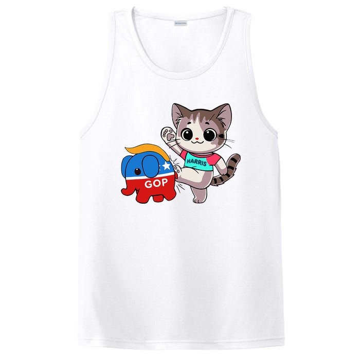 Cat Vs. Gop Elephant Kamala Harris Anti Trump Anti Maga PosiCharge Competitor Tank