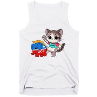 Cat Vs. Gop Elephant Kamala Harris Anti Trump Anti Maga Tank Top