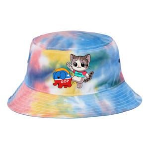 Cat Vs. Gop Elephant Kamala Harris Anti Trump Anti Maga Tie Dye Newport Bucket Hat