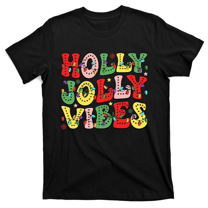 Christmas Vibes Holly Christmas Jolly Santa Winter Xmas 2024 T-Shirt